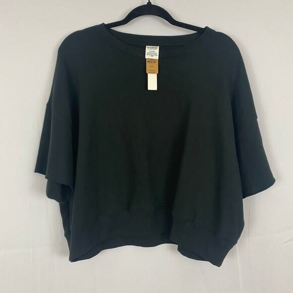 NWT PINK Victoria’s Secret Oversized Sweatshirt Size M Black Cozy Pullover - Picture 1 of 5